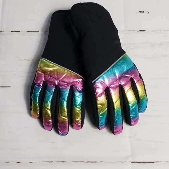 Swiss Tech Other - Swiss Tech Girls Hybrid Ski Glove Metallic Rainbow L/XL
